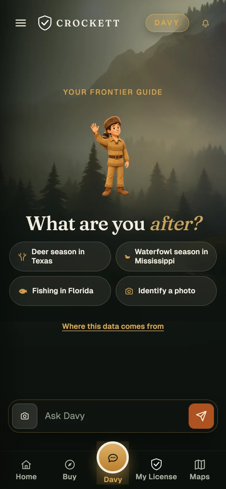 Ask Davy with hunting and fishing question suggestions